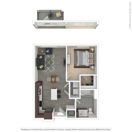 a floor plan of a two bedroom apartment at The Argon