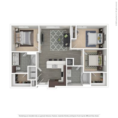 the floor plan for a two bedroom apartment at The Argon