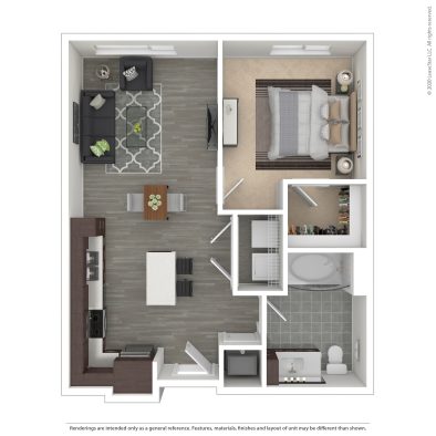 a floor plan of a two bedroom apartment at The Argon