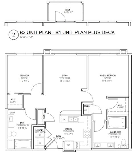 the floor plan for a two bedroom apartment at The Argon
