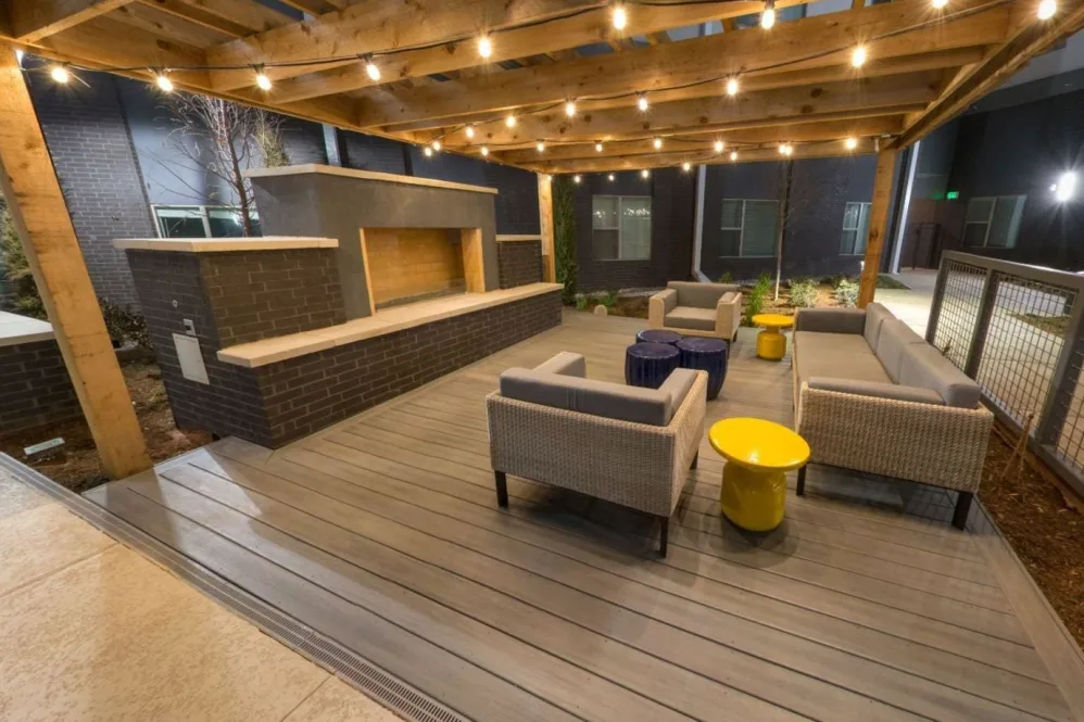 the outdoor living area at The Argon